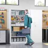 Letaya Metal Storage Cabinet with Lock Door Adjustable Shelf,72" Steel Lockers for Office, Home,School,Kitchen,Garage Tool Utility Cabinet (2 Door-White) Letaya