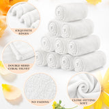 Tinideya 12 Pcs Flannel Fleece Throw Blanket Bulk 50 x 60 Inch Soft Fleece Blanket Warm Throw Blanket Coral Fleece Throw Blankets for Couch Sofa Home Wedding Gifts Season (Cream White) Tinideya