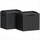 Greesum 31 Gallon Deck Box for Outside, All Weather Outdoor Storage Boxes for Patio Furniture Set, Package Delivery Box, Garden Tools, Black(Set of 2) Greesum