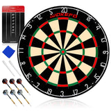 Professional Dart Boards, Competition Bristle Dartboard and Darts for Adults, Steel Tip Dart Board Set in Game Room/Bar/Office, Regulation Size High Grade Sisal Dartboards with 6 Metal Tip Darts Wakefa