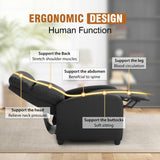 FDW Recliner Chair Home Theater Seating Reclining Sofa Push Back Recliner with Lumbar Support and Leather Padded Seat Backrest for Living Room (Black) FDW