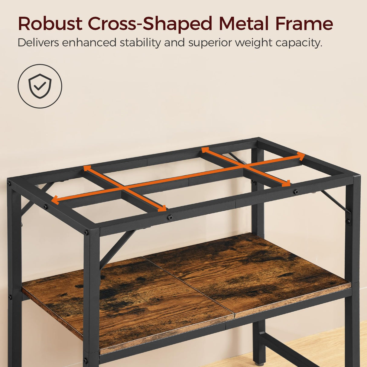 MAHANCRIS 30 Gallon Fish Tank Stand, Aquarium Stand with 2-Tier Storage Shelves, Heavy Duty Breeder Turtle Terrarium Stand Rack for Home Office, 30.0" L x 11.8" W x 24.4" H, Rustic Brown FTHR3001 MAHANCRIS