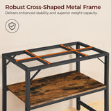 MAHANCRIS 30 Gallon Fish Tank Stand, Aquarium Stand with 2-Tier Storage Shelves, Heavy Duty Breeder Turtle Terrarium Stand Rack for Home Office, 30.0" L x 11.8" W x 24.4" H, Rustic Brown FTHR3001 MAHANCRIS