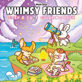 Whimsy Friends: A Cozy & Cute Coloring Book for Adults and Teens Featuring Adorable Animals, Dreamy Seaside Hideaways, and Whimsical Moments for Relaxation and Stress Relief WoodArtSupply