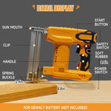 18GA Cordless Brad Nailer for Dewalt 20V MAX Battery, 2-in-1 Electric Nail Gun/Staple Gun, with 1000pcs Nails and 500pcs Staples, for Upholstery Woodworking, Tool Only (Yellow) Yuqutum