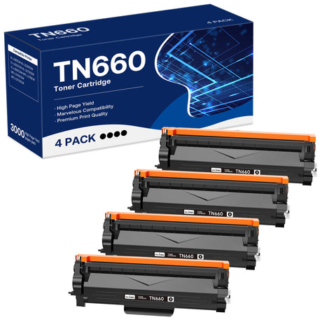 WEAREC Compatible Toner Cartridge Replacement for Brother TN660 TN-660 TN630 High Yield Work with HL-L2300D HL-L2360DW MFC-L2740DW MFC-L2700DWR DCP-L2540DN Printer(Black,4 Pack) WEAREC