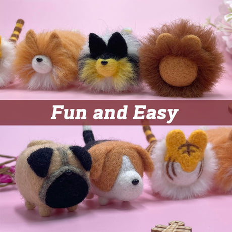 Needle Felting Kit, DIY Crafts for Adults Women, Hobby Kit with Felting Supplies,Felting Needles, Felting Wool and Tools for Beginners, Adult Craft Kits, Animal Kit 6pcs ZygoFelts