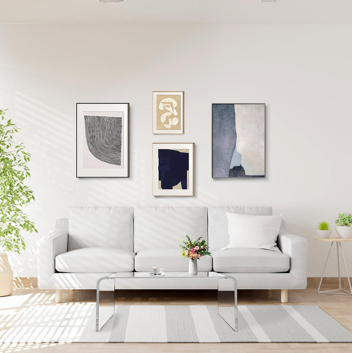 VDGPWA Premium Acrylic Coffee Table, 32" L*16" W *16" H, 3/5" Thick Clear Coffee Table for Living Room, Rectangle Lucite Coffee Table Modern Waterfall Coffee Table Acrylic Furniture VDGPWA