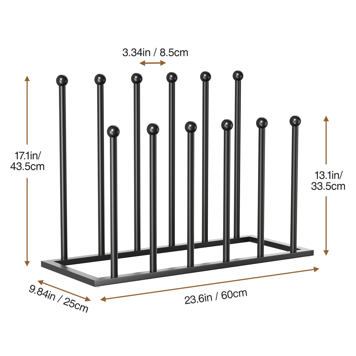 pickpiff Boot Rack Organizer Tall Boots - Black Boot Storage Organizer Tall Boots for Closet, Entryway, Garage, Porch, Free Standing Shoe Racks for 6 Pairs pickpiff