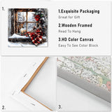 VIGEGU Christmas Paint by Numbers Kit for Adults with Framed,Deer Winter Landscape Paint by Number DIY Adult Paint by Number Kits for Wall Decor 12x12in VIGEGU