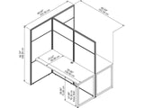 Bush Business Furniture Easy Office 60W Two Person Straight Desk Open Office in Mocha Cherry Bush Furniture