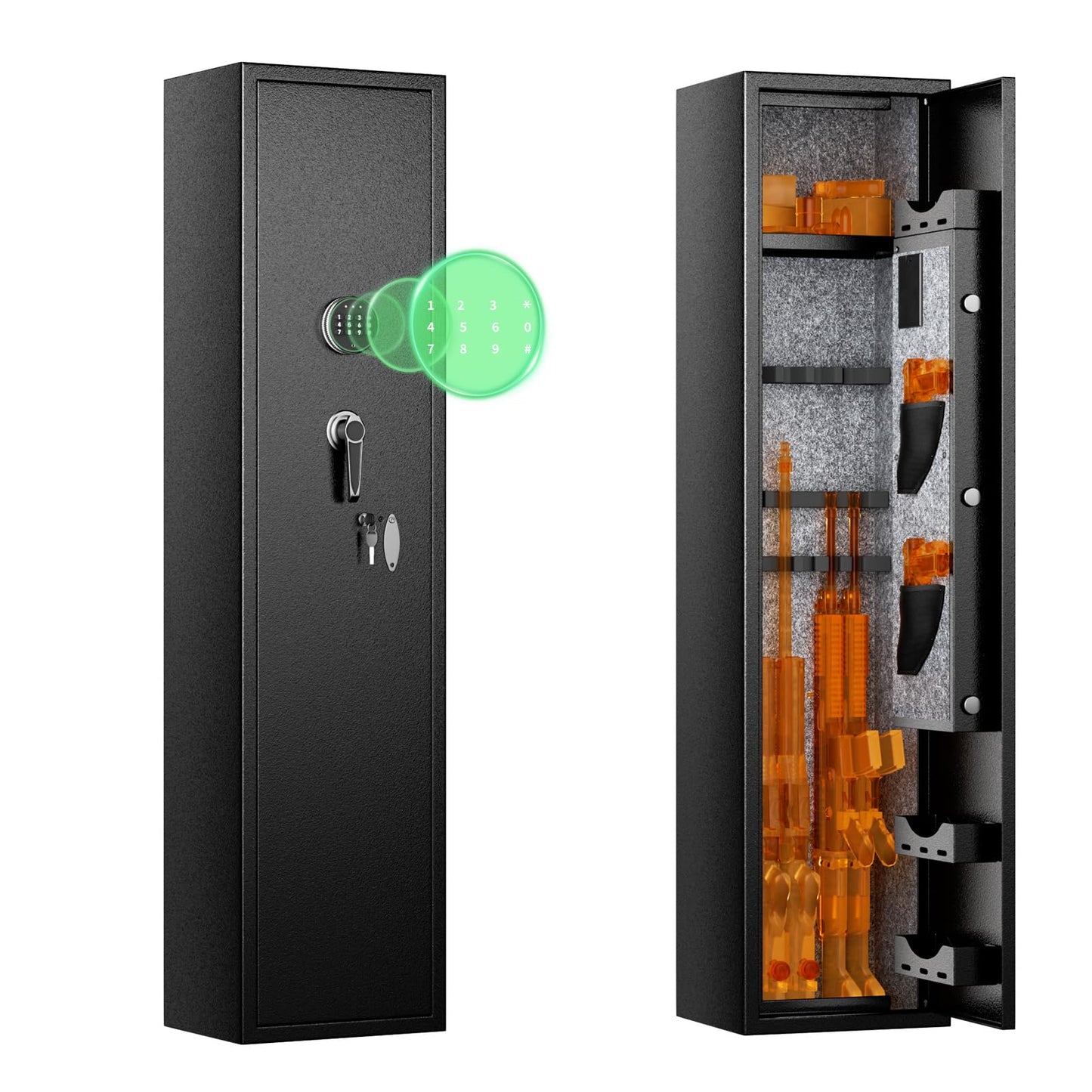 Patiomore 4-8 Gun Safes for Home Rifle and Pistols, Quick Access Safes for Shotguns, Cabinets with Adjustable Rack