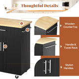SUNLEI Kitchen Island on Wheels with Storage Cabinet & Drawer, 26" Width Rolling Kitchen Table, Cart Handle for Towel Rack or Free Mobility, Portable Islands for Kitchen, Dining Room(Black) SUNLEI