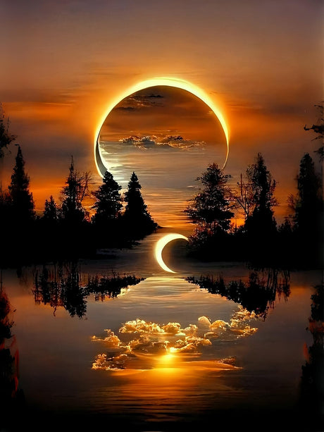 CSZPPQAF 5D Landscape Diamond Painting Kits for Adults, Sunset Scenery Diamond Art Kits for Adults Beginner, DIY Full Drill Diamond Dots Gem Painting for Home Decor 12x16 Inch CSZPPQAF