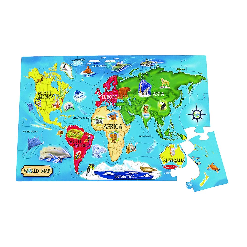 Melissa & Doug World Map Jumbo Jigsaw Floor Puzzle (33 pcs, 2 x 3 feet) Melissa & Doug