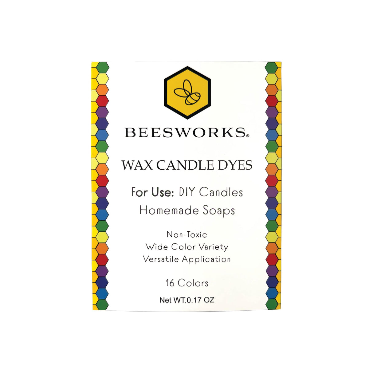 Beesworks Wax Candle Dyes - 16 Colors Wax Dyes for DIY Candle Making, Soap Making (0.15 oz per Color) BEESWORKS