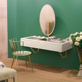 ALIMORDEN Floating Shelf with Drawer,Floating Drawer for Bathroom, White Wall Mounted Desk,Pull Out Drawer, 31 inch Surface, Floating Wall Desk, Hanging Desk, White ALIMORDEN