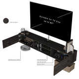 Atelier Mobili Floating TV Stand, 70 inch TV Stand for 75 inch TV, Floating TV Stand Wall Mounted, Floating Entertainment Center, TV Stands for Living Room, Black TV Stand (Black Oak) ATELIER MOBILI THE LEADER OF THE INTERCHANGEABLE FURNITURE