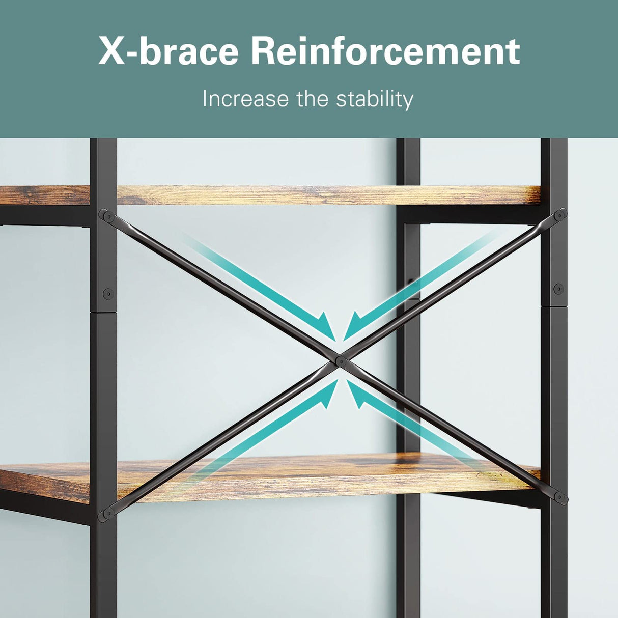 Denkee 5-Tier Rustic Brown Bakers Rack with Storage for Kitchen Appliances Denkee