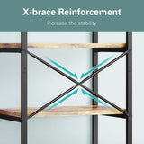 Denkee 5-Tier Rustic Brown Bakers Rack with Storage for Kitchen Appliances Denkee