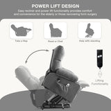 KWKSV Power Lift Recliner Chair for Elderly with Vibration Massage and Lumbar Heating Electric Recliner Sofa with Cup Holders and USB Charge Port for Living Room Comfort KWKSV