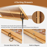 Dechawfon Jigsaw Puzzle Table with Drawers & Lockable Wheels, Tilting Puzzle Board 0-90° Adjustable, Puzzle Board 1500 Pieces with Legs, 37.4 x 27.95 Inch Portable Puzzle Table with Legs for Adults Dechawfon