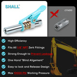 SHALL Grease Gun Coupler, Quick Release & Strong Locking Grease Gun Couplers w/Zerk Fittings Cleaner, 10000 PSI High Pressure Grease Gun Tips, Compatible with All Grease Guns 1/8" NPT Grease Fittings SHALL