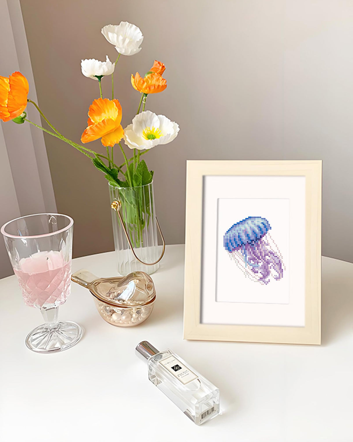 PeakLuv 12 Pcs Small Diamond Art Kits Sea Animals, Fishes Diamond Painting Kits, Mini Diamond Art Kits for Adults, DIY Square Drill Mini Gem Painting 1-Hour Painting for Home Desktop Decor, 6X7in PeakLuv