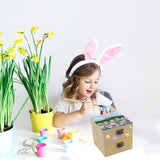 QoTang 4 PCS Unfinished Wood Box for Crafts Small Wooden Square Box with Hinged Lids and Front Clasps Wooden Storage Box for DIY Arts Party Favor Jewelry Box, 3.9 x 3.9 x 2 Inch QoTang