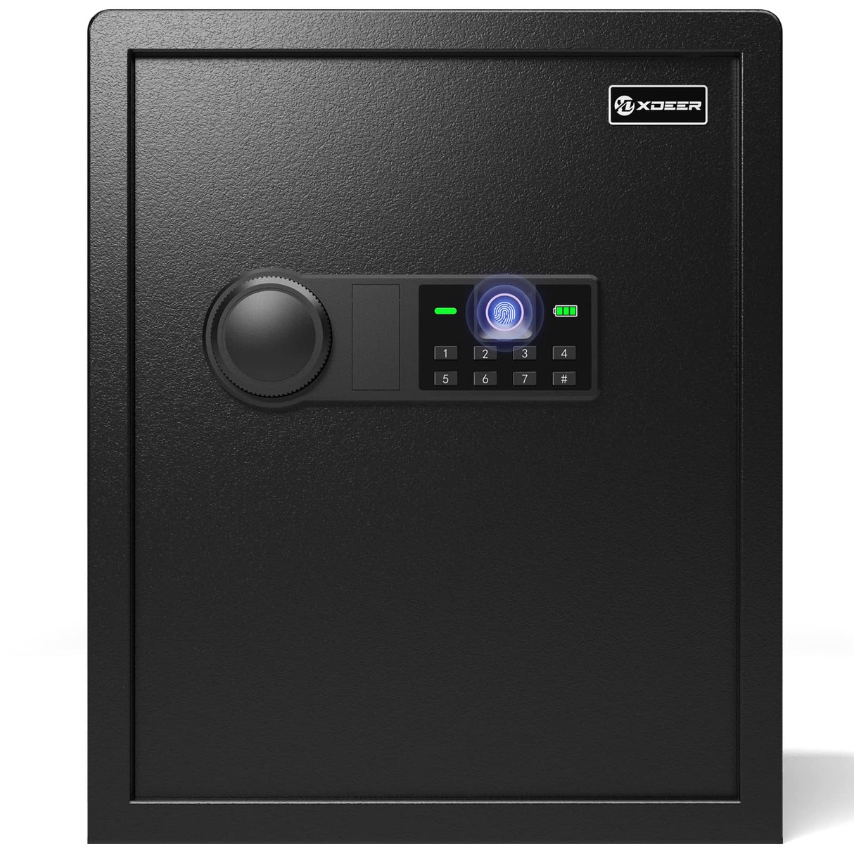 XDeer Biometric Safe Box, Quick-Access Security Safe Box with Upgraded Fingerprint, Steel Handgun Safe Lock Box for Kid/Home/Office (1.69 Cubic Feet) XDeer