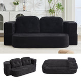 Tmsan 78.7" W Boneless Cloud Loveseat Sofa, 2 in 1 Convertible Floor Folding Couch Bed, No Assembly Compressed Foam Lounge Sofa Sleeper for Dorm Apartment Office Bedroom Living Room Small Spaces Tmsan