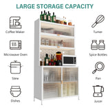 Nobilsteel 73‘’ Tall Kitchen Metal Pantry Cabinet, Pantry Storage Cabinet with Microwave Shelf and Door, Anti-Tip Design Hutch for Kitchen, Dining Room, Living Room Nobilsteel