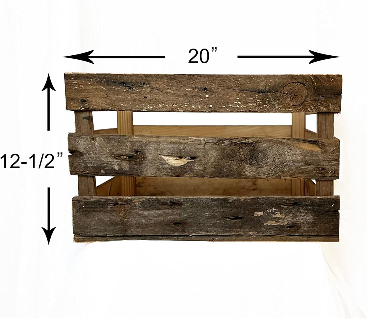 Modern Timber Craft Rustic Wooden Crates | Reclaimed Barnwood Nesting Crates | Barnwood Storage Boxes | Modern Farmhouse Box Crate (Large 20 x 15 x 12.5) Modern Timber Craft