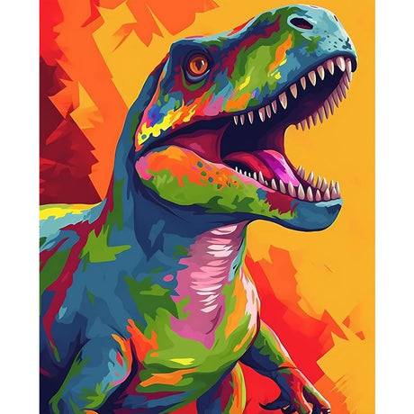 Artunion Colorful Dinosaur Paint by Numbers for Adults Beginner, Animal Paint by Number Kits, DIY Oil Painting Paint by Number Kits on Canvas Arts Craft for Home Wall Decor 16x20 Inch Artunion