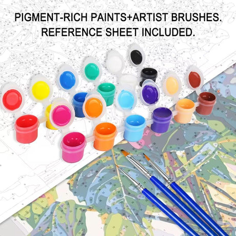 Abstract Paris Street Scenery Graffiti Paint by Number Kits 16 x 20 inch Canvas Eiffel Tower DIY Oil Painting for Kids Students Adults Beginner with Brushes and Acrylic Pigment (without Frame) Tucocoo