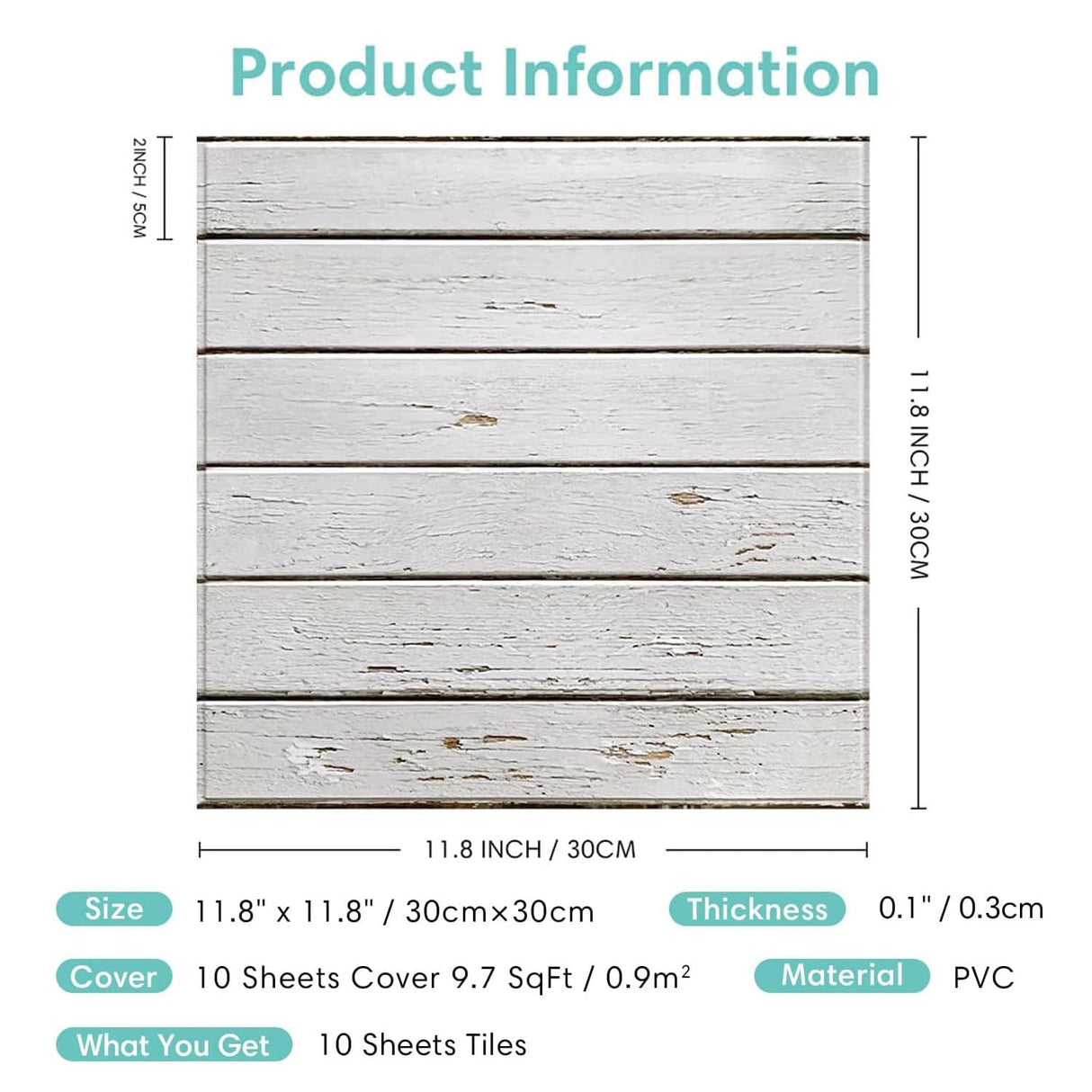 Commomy 10 Pcs Faux Wood 3D Wall Panels Peel and Stick -11.8"x11.8" Ultralight Thin PVC 3D Faux Wood Panels for Walls Shiplap Planks for Kitchen, Living Room,RV, Interior Wall Decor Commomy