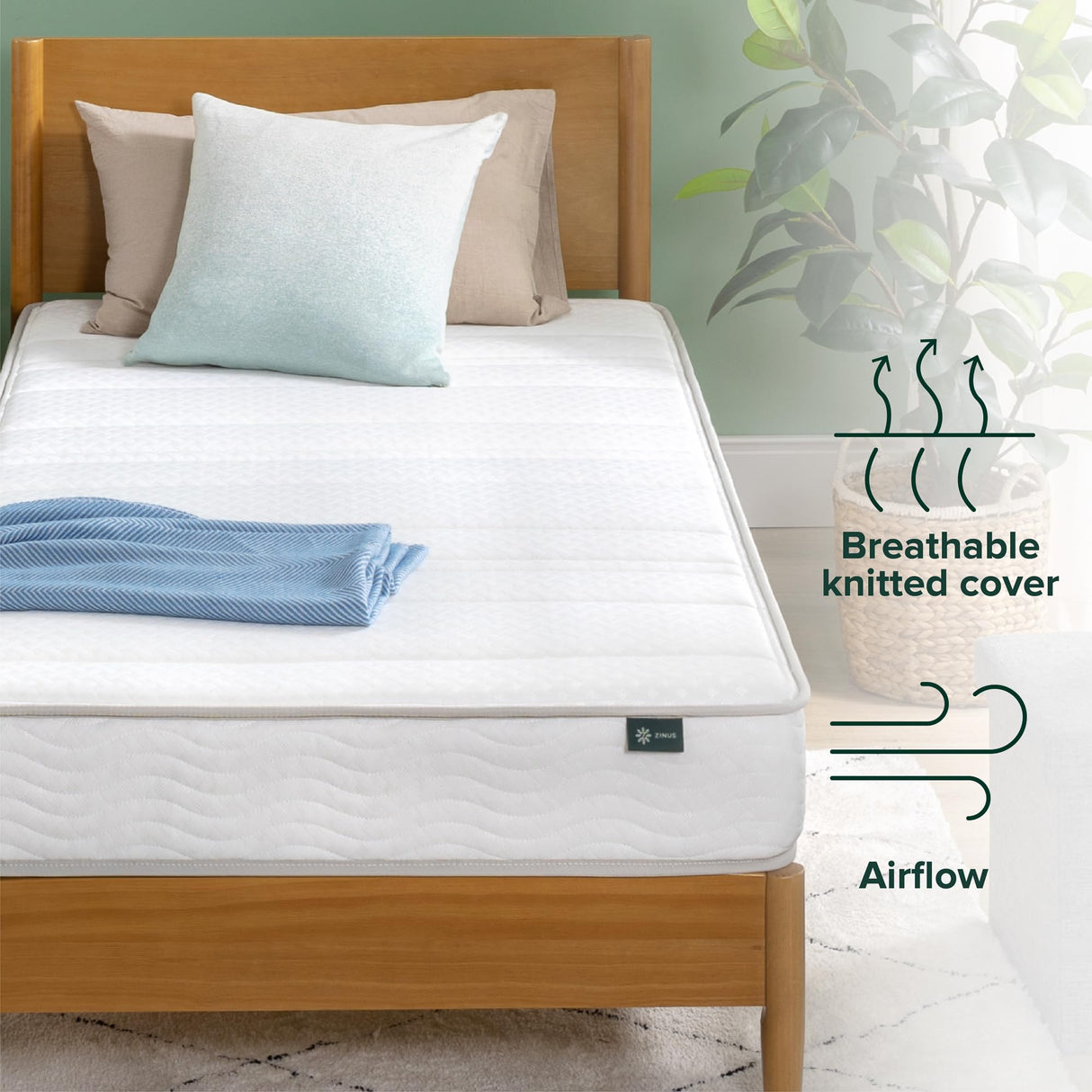 ZINUS 6 Inch Foam and Spring Hybrid Mattress, 2 Pack [New Version], Twin, Fiberglass Free, Bunk Bed Compatible, Durable Support, Certified Safe Foams & Fabric, Mattress in A Box Zinus