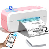Bluetooth Shipping Label Printer, 4x6 Thermal Label Printer for Shipping Packages & Small Business, Compatible with IOS, Android, Windows and Mac, Widely Used for Ebay, Shopify, Amazon, Etsy (Pink) NelkoGlobal