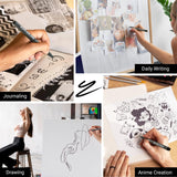 HTVRONT Micro Pens Fineliner Drawing Pens - 13 Pack Artist Pens Fine Liners Sketch Pens Set - 1HB Pencil & 12 Sizes Black Waterproof Archival Ink Pens for Artists Drawing, Anime Christmas Art Supplies HTVRONT