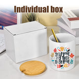 AGH 16pcs 11 Oz Sublimation Mugs Blank, White Coffee Ceramic Mugs Bulk, Plain Mug Cups for Sublimation with Bamboo Lids and Stainless Steel Spoon For Coffee, Soup, Tea, Milk, Latte, Hot Cocoa AGH