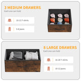 LIVEHOM Dresser for Bedroom with 11 Drawer, Dressers & Chests of Drawers with Side Pockets, Hooks, Fabric Storage Drawer, Steel Frame, Wood Top, Organizer Unit and Pull Handle for Closet. LIVEHOM