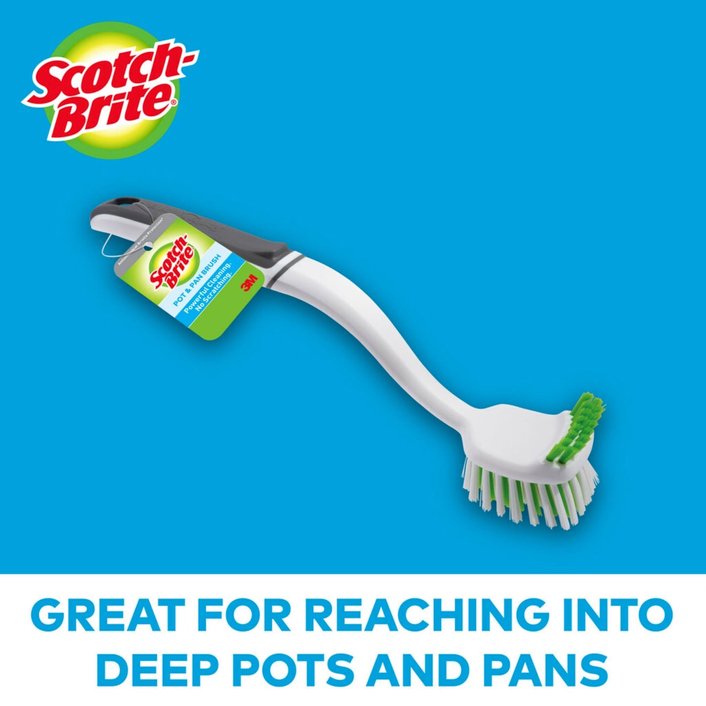 Scotch-Brite Pot and Pan Brush, 4 Dish Brushes, Dish Brush Best for Pots and Pans, Cleaning Kitchen and Household, Dish Scrub Brush, Dish Scrubber Brush