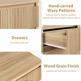 Jocoevol Oak 6 Drawer Dresser for Bedroom, Modern Fluted Dresser, Bedroom Dressers with Drawers, Large Double Wooden Chest of Drawers for Living Room, Hallway Jocoevol