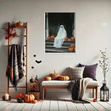 HEIBAGO Halloween Framed Paint by Numbers Kit for Adults, Ghost Paint by Numbers for Adults Beginner, Adult Paint by Number Kits on Canvas, Painting by Numbers for Gift Home Wall Decor 12 * 16 inch HEIBAGO