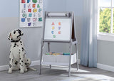 Delta Children MySize Kids Double-Sided Storage Easel -Ideal for Arts & Crafts, Drawing, Homeschooling and More - Greenguard Gold Certified, Grey Delta Children