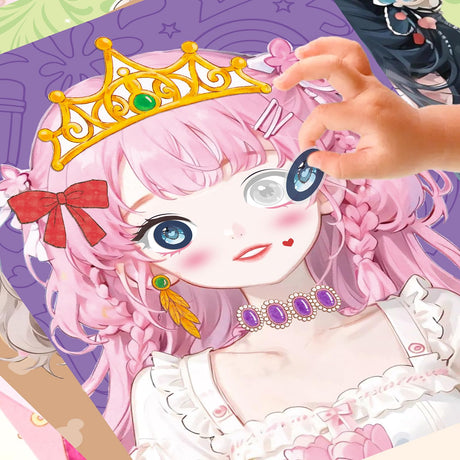 Art Craft Activity for Kids, Paper Craft Kits - Paper Makeup DIY Girls Toy Kit with Diamond Painting & Princess Dress Up Set, Ideal Birthday Halloween Party Gift for Girls Ages 4 5 6 7 8 9+ Year Old ZHOC