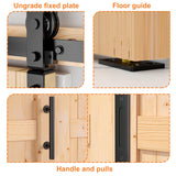 SKYSEN 36" X 84" Bifold Barn Door with 40" Bifold Barn Door Hardware Kit, Including Handle and Pulls, Unfinished Solid Spruce Wood Panel, Pre-Drilled and Assembled(36 * 84-40-fold) SKYSEN