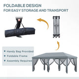 Outsunny 10' x 20' Pop Up Canopy Tent with Netting, Heavy Duty Instant Sun Shelter, Large Tents for Parties with Carry Bag for Outdoor, Garden, Patio, Gray Outsunny