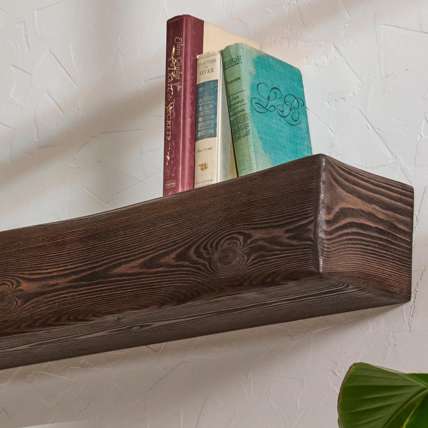 Adorwood Handmade Fireplace Mantel Shelf 48", Rustic Wood Mantles for Over Fireplace, Wall Mounted Floating Mantel Shelves for Living Room Decor (Dark Walnut, 48Lx6Hx8D)