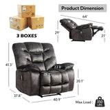 HAOMARKETS Oversized Power Recliner Chair with Massage and Heat, 41" Wide Electric Reclining Chairs with USB Port, Breathable Fabric Overstuffed Reclining Sofa for Living Room Bedroom HAOMARKETS